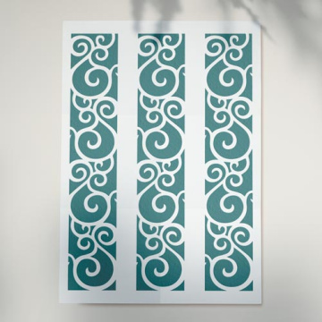 Stencil for crafts 14x14cm "Curls Border" #019 - 2 Stencil for crafts 14x14cm "Curls Border" #019 - 2