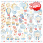 Double-sided scrapbooking paper set Sweet baby boy 8”x8”, 10 sheets - 1