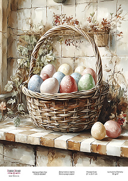 Decoupage card «Easter eggs-17» #000987, 21cm x 29,7cm