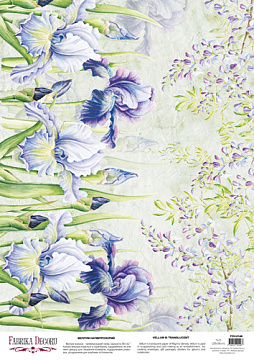 Deco vellum colored sheet Irises maxi, A3 (11,7" х 16,5")