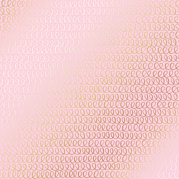 Sheet of single-sided paper with gold foil embossing, pattern Golden Loops Pink, 12"x12"