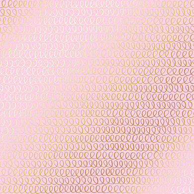 лист односторонней бумаги с фольгированием, дизайн golden loops pink, 30,5см х 30,5см