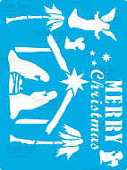 Stencil reusable, 15x20cm "Merry christmas", #347
