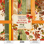 Double-sided scrapbooking paper set Autumn botanical diary 8"x8" 10 sheets