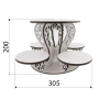 Openwork stand for sweets, cakes and bonbonnières "Swans", White, 390 mm х 390 mm х 196mm - 2
