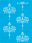 Stencil reusable, 15x20cm "Damascus pattern", #344