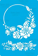 Stencil for crafts 15x20cm "Flower frame round" #313
