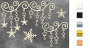 Zestaw tekturek "Monogram z gwiazdami i płatkami śniegu" #635