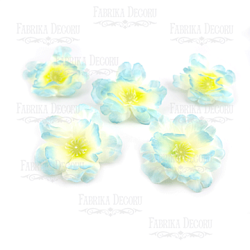 Sakura flowerv white with light blue, 1 pcs