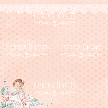 Sheet of double-sided paper for scrapbooking Shabby baby girl redesign #34-01 12"x12"