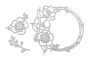 Набор чипбордов Круглая цветочная рамка 15х15 см #334