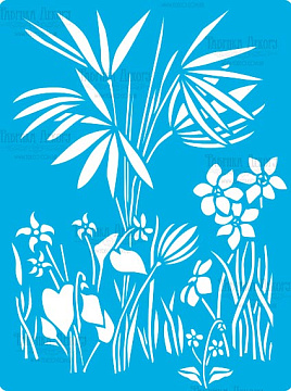 Stencil reusable, 15x20cm Savannah herbs, #393