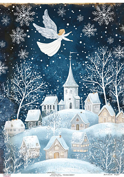 Papier do decoupage Przytulne domki-2, #0917, 29,7x42cm