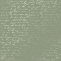 Sheet of single-sided paper embossed with silver foil, pattern Silver Text Olive 12"x12" 