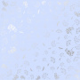 Sheet of single-sided paper embossed with silver foil, pattern Silver Dill Purple 12"x12"