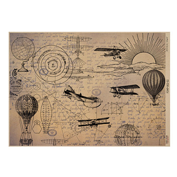 Arkusz kraft papieru z wzorem Mechanics and steampunk #02, 42x29,7 cm