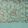 Stück PU-Leder mit Goldprägung, Muster Goldene Schmetterlinge Mint, 50cm x 25cm