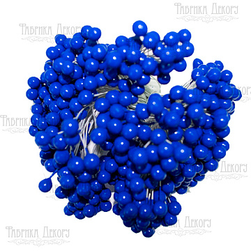 Set of lacquer guelder rose berries, mini Blue, 20pcs