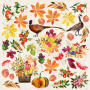 Double-sided scrapbooking paper set  "Botany autumn redesign" 8”x8”  - 0