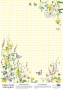 deco vellum colored sheet summer meadow wild flowers, a3 (11,7" х 16,5")