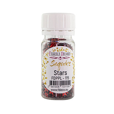 Sequins Stars, red metallic, #115