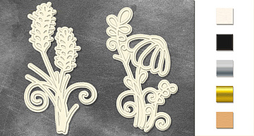 Chipboard embellishments set,  "Flowers" #282