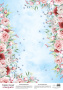 Deco vellum colored sheet Peony Garden Blue, A3 (11,7" х 16,5")