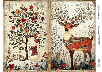 Decoupage card «Christmas Tale» #000718, 21cm x 29,7cm