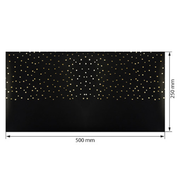 Piece of PU leather for bookbinding with gold pattern Golden Drops Black, 50cm x 25cm - 2