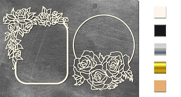 Zestaw tekturek Ramki z różami 10x15cm, #566 