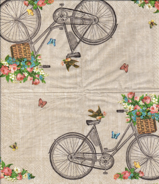 Decoupage napkin "A bike" - 2