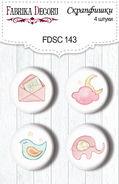 Set of 4pcs flair buttons for scrabooking "Sweet baby girl" #143
