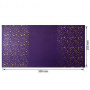 Skóra PU do oprawiania ze złotym tłoczeniem, wzór Golden Stars Violet, 50cm x 25cm 