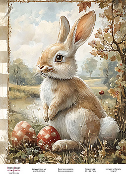 Decoupage card «Easter Bunny-07» #000928, 21cm x 29,7cm