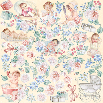 Sheet of images for cutting. Collection "Shabby baby girl redesign"