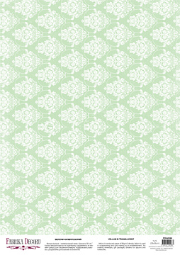 Deco vellum colored sheet Damask Mint Green, A3 (11,7" х 16,5")