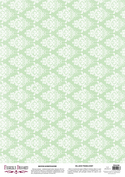 Deco Pergament farbiges Blatt Damask Mint Green, A3 (11,7" х 16,5")