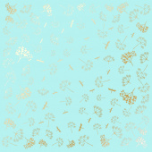 лист односторонней бумаги с фольгированием golden dill turquoise 30,5х30,5 см