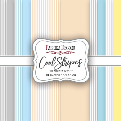 набор скрапбумаги cool stripes 15x15 см, 10 листов