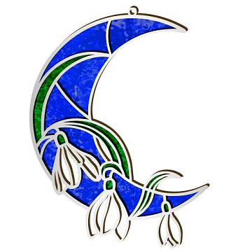 Art Stained Glass Kit "Moon in Snowdrops", for painting by numbers