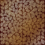 Sheet of single-sided paper with gold foil embossing, pattern Golden Leaves mini, color Brown aquarelle