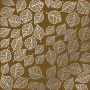 Sheet of single-sided paper embossed with silver foil, pattern Silver Delicate Leaves, color Milk chocolate 12"x12" 