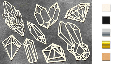  Набор чипбордов Кристаллы 10х15 см #592 color_Milk