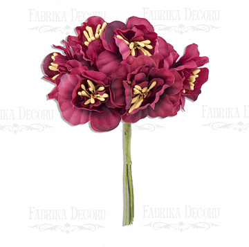 Sakura flowers set fuchsia, 6 pcs