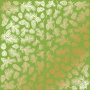 Лист односторонней бумаги с фольгированием, дизайн Golden Pine cones Bright green, 30,5см х 30,5см