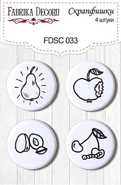 Set mit 4 Flair-Buttons für Scrapbooking #033