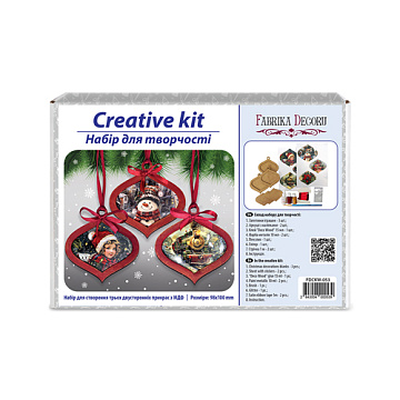 DIY wooden set “Vintage Christmas” for making 3 Christmas tree decorations, #053