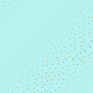 Sheet of single-sided paper with gold foil embossing, pattern Golden Drops Turquoise, 12"x12" 