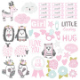 Double-sided scrapbooking paper set Scandi Baby Girl 8"x8", 10 sheets - 0