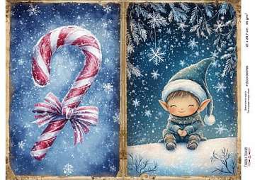 Decoupage card «Christmas Tale» #000795, 21cm x 29,7cm